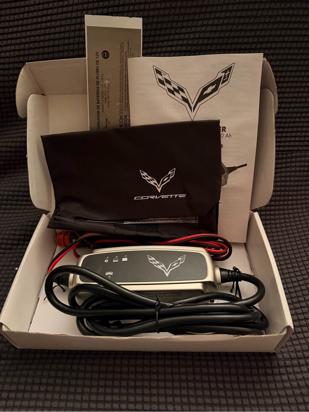 OEM Corvette Silver Battery Charger & Maintainer for Vehicle Batteries